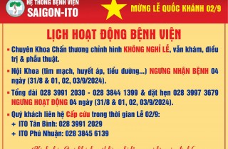 LỊCH HOẠT ĐỘNG BỆNH VIỆN LỄ QUỐC KHÁNH 02/9